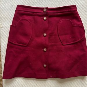 Kate Spade Red Heart Pocket Mini Skirt Size 14